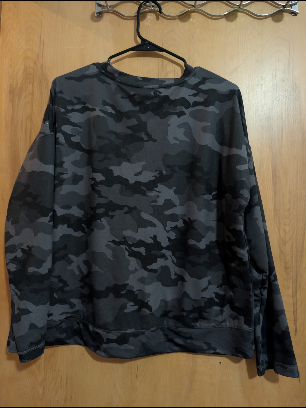 Avia Women's Black and Gray Camouflage Crewneck Sweater - Picture 3 of 3